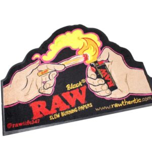RAWBLACKLITMAT01 RAW BLACK LIT SEMI CIRCLE MAT (35'' X 49'')