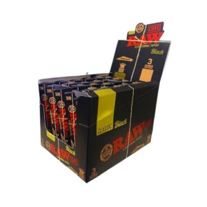 RAWBLKSCOOPKS RAW BLACK CLASSIC TRIANGLE SCOOP PACK CONE KING SIZE 3PK 30CT/ BOX