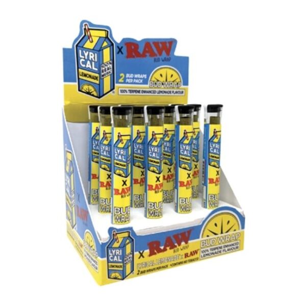 RAW BUD TERP WRAP TERPENE INFUSED CONES LEMONADE FLAVOR 12CT/ BOX
