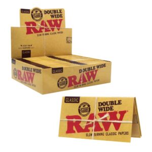 RAWCLDOUBLEWIDE01 RAW CLASSIC DOUBLE WIDE PAPERS 50 PER BOX DISPLAY