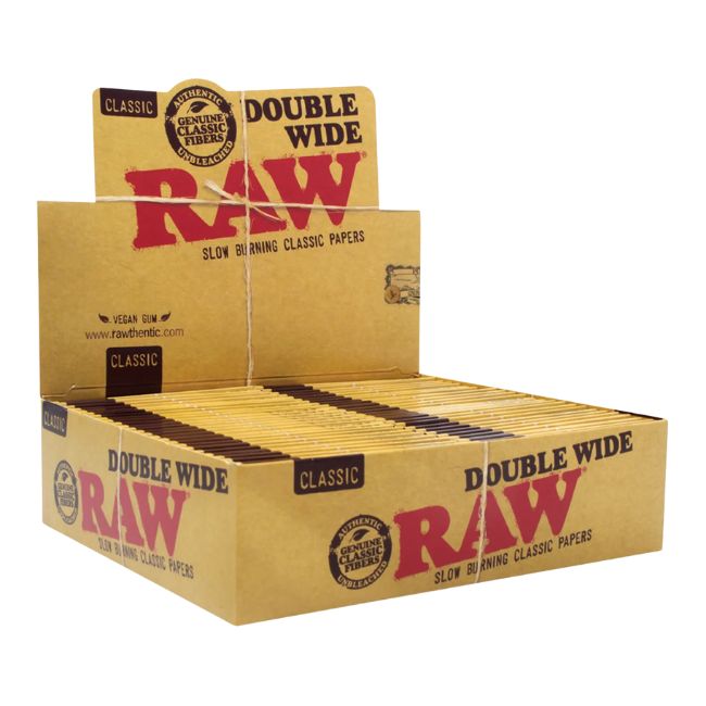 RAW CLASSIC DOUBLE WIDE PAPERS 50 PER BOX DISPLAY