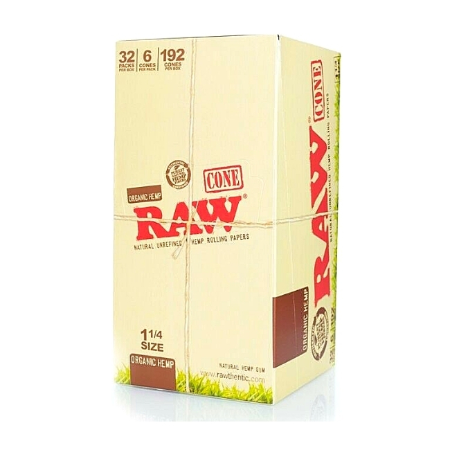 RAW ORGANIC HEMP PRE-ROLLED CONE 32 PACKS DISPLAY BOX