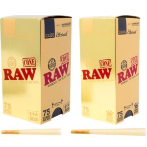 RAWETHECONE75_111 RAW CLASSIC ETHEREAL PRE-ROLLED CONE 75CT/ BOX