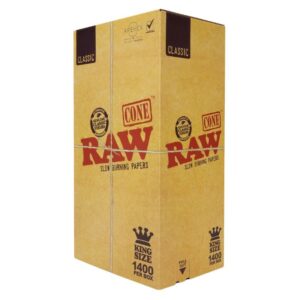 RAWKSCONE140011 RAW CLASSIC BULK KING SIZE CONES 1400 PER BOX