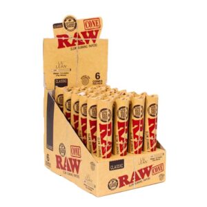 RAWLILLEAN_111 RAW CLASSIC LIL' LEAN 80MM / 3.2INCH (TIP 30MM) 6PK CONES 24CT/ BOX