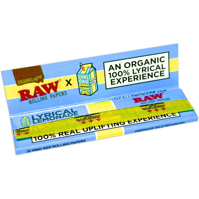 RAW X LYRICAL LEMONADE KING SIZE WIDE ORGANIC HEMP PAPERS 50CT/ BOX