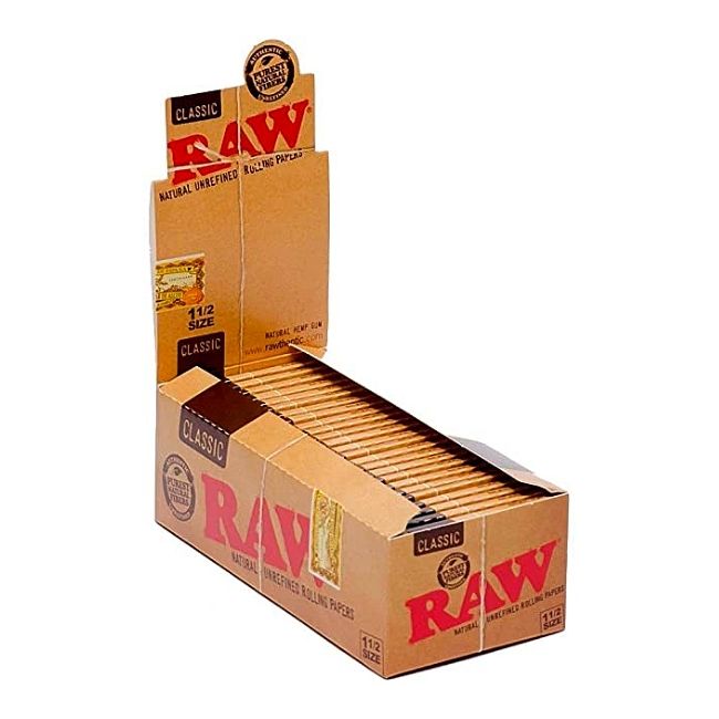 RAW CLASSIC 1-1/2 SIZE PAPER 25CT / PER BOX