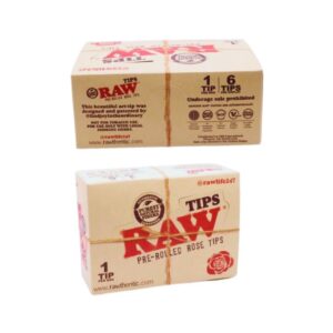 RAWROSETIPS01 RAW PRE ROLLED ROSE TIPS 6CT/ BOX