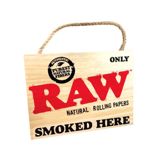RAW WOOD SIGN PAINTED SMOKED HERE