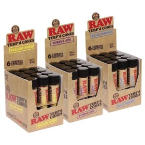 RAWTERPD114CON1 RAW TERP'D 1 1/4 SIZE CONES 6PK 12CT/ BOX