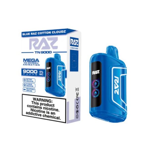 RAZ TN9000 5% DISPOSABLE (60ML) 9K PUFFS 5CT/ BOX (TEXAS COMPLIANT)