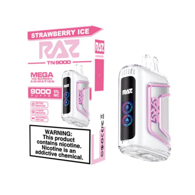RAZ TN9000 5% DISPOSABLE (60ML) 9K PUFFS 5CT/ BOX (TEXAS COMPLIANT)