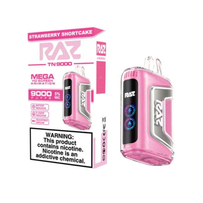 RAZ TN9000 5% DISPOSABLE (60ML) 9K PUFFS 5CT/ BOX (TEXAS COMPLIANT)