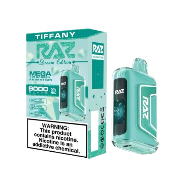 RAZ TN9000 5% DISPOSABLE (60ML) 9K PUFFS 5CT/ BOX (TEXAS COMPLIANT)