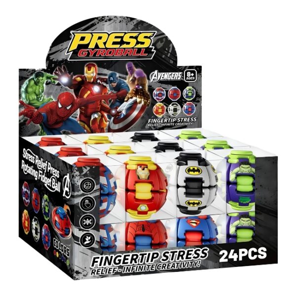 AVENGERS HEROES PRESS GYROBALL FINGERTIP STRESS RELIEF-INFINITE CREATIVITY! 24CT/ DISPLAY