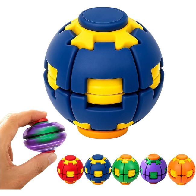 UNZIP FINGERTIP STRESS RELIEF GYROSCOPE BALL VARIED COLORS 24CT/ DISPLAY