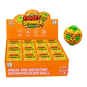 BURGER SHAPE FIDGET SPINNER BALL 12CT/ DISPLAY BURGER SHAPE FIDGET SPINNER BALL 12CT/ DISPLAY