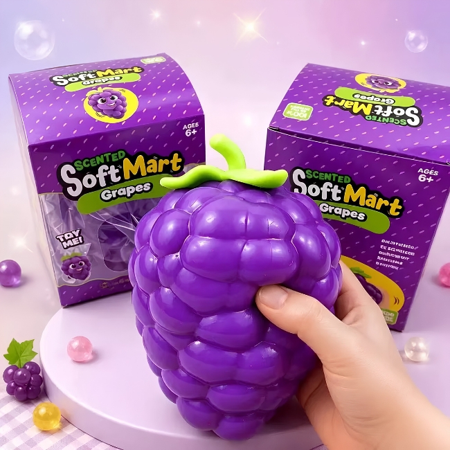 SQUISHY GRAPES SCENTED SOFT MART SENSORY FIDGET TOY 1CT (YY-526)