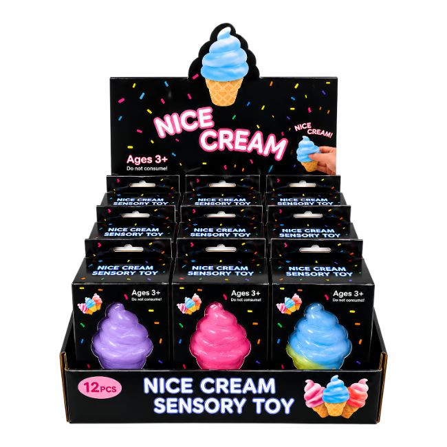 SQUISHY NICE CREAM CONE SENSORY FIDGET TOY 12CT/ DISPLAY