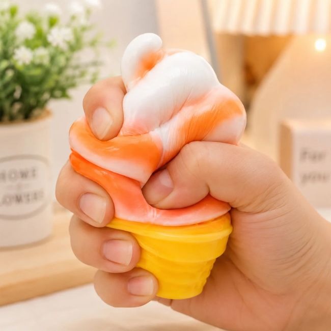 SQUISHY NICE CREAM CONE SENSORY FIDGET TOY 12CT/ DISPLAY