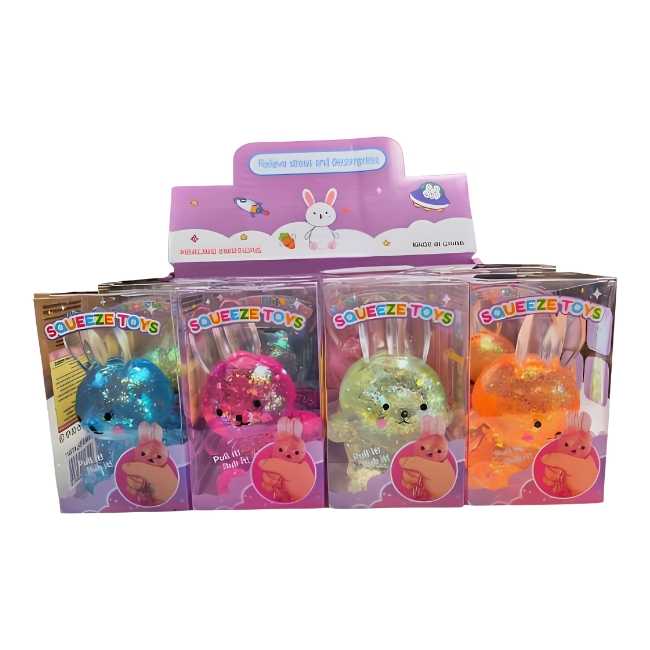 SQUISHY CUTE RABBIT SENSORY FIDGET TOY 12CT/ DISPLAY (T-LKTZ01)