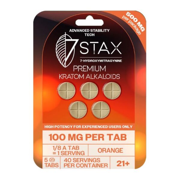 STAX 7-HYDROXY PREMIUM KRATOM ALKALOIDS 100MG PER TABLET 5CT/10PK