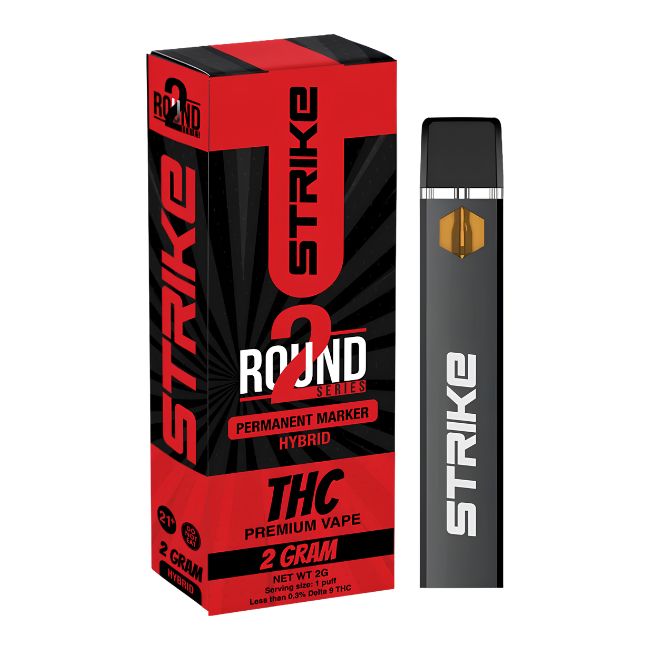 STRIKE ROUND 2 SERIES PREMIUM D8 - THCA - THCV 2GM DISPO 5CT/ BOX