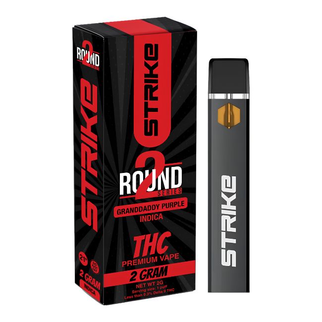 STRIKE ROUND 2 SERIES PREMIUM D8 - THCA - THCV 2GM DISPO 5CT/ BOX
