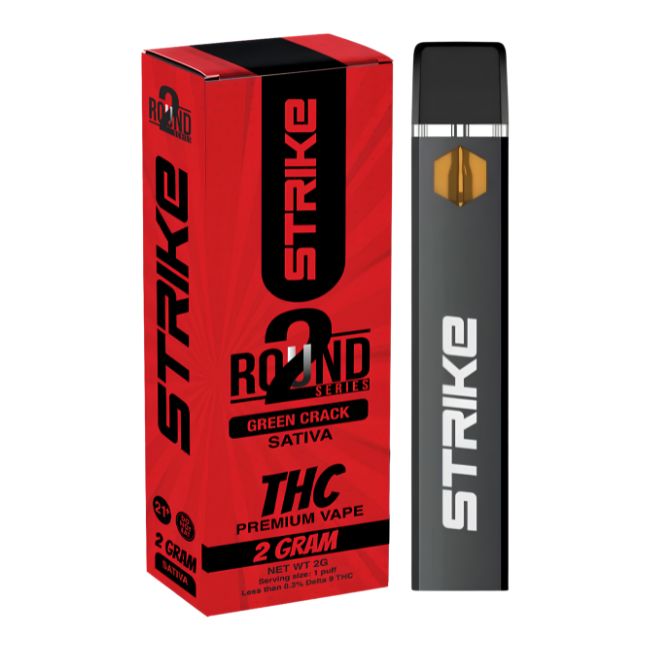 STRIKE ROUND 2 SERIES PREMIUM D8 - THCA - THCV 2GM DISPO 5CT/ BOX