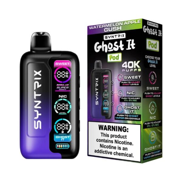 SYNTRIX GHOST IT BY POD JUICE 5% DISPOSABLE (90ML) 40K PUFFS 5CT/ BOX (BUY 1 GET 1)