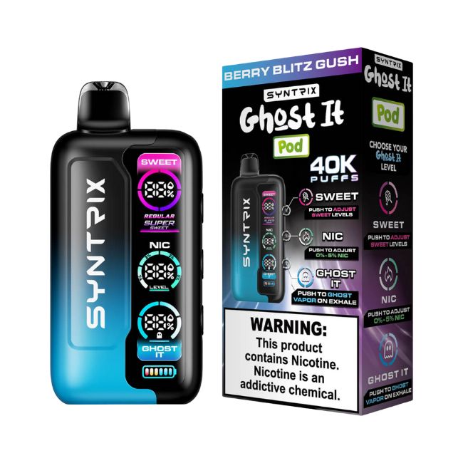 SYNTRIX GHOST IT BY POD JUICE 5% DISPOSABLE (90ML) 40K PUFFS 5CT/ BOX (BUY 1 GET 1)