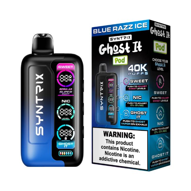 SYNTRIX GHOST IT BY POD JUICE 5% DISPOSABLE (90ML) 40K PUFFS 5CT/ BOX (BUY 1 GET 1)