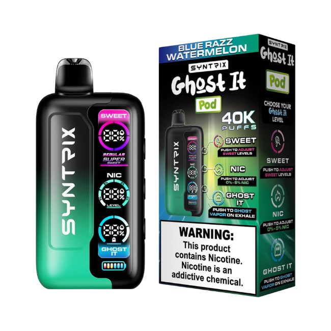 SYNTRIX GHOST IT BY POD JUICE 5% DISPOSABLE (90ML) 40K PUFFS 5CT/ BOX (BUY 1 GET 1)