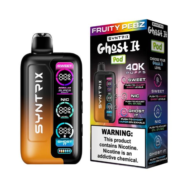SYNTRIX GHOST IT BY POD JUICE 5% DISPOSABLE (90ML) 40K PUFFS 5CT/ BOX (BUY 1 GET 1)