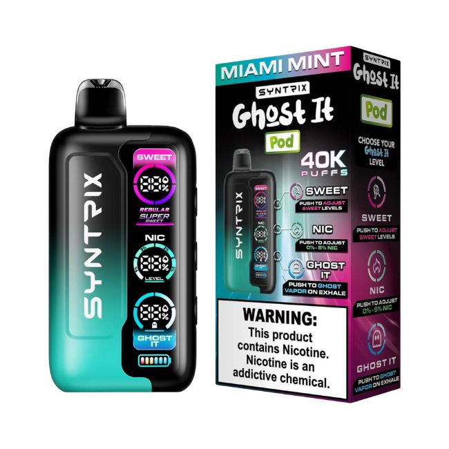 SYNTRIX GHOST IT BY POD JUICE 5% DISPOSABLE (90ML) 40K PUFFS 5CT/ BOX (BUY 1 GET 1)