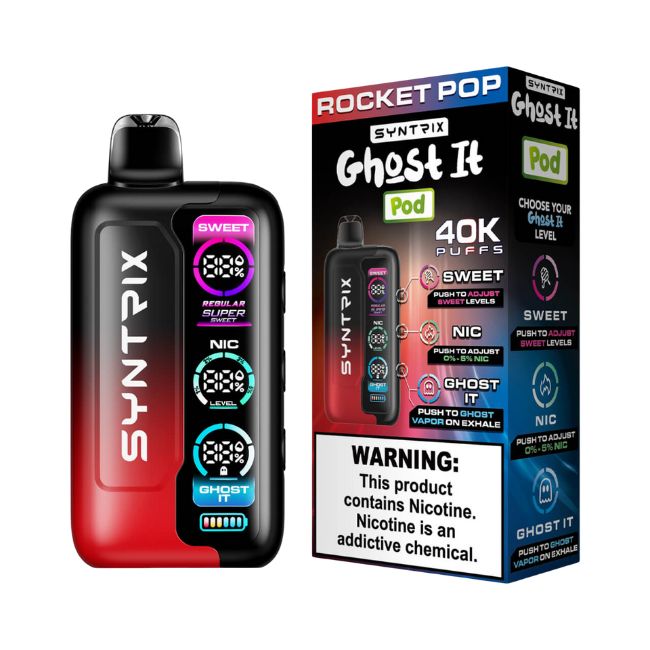 SYNTRIX GHOST IT BY POD JUICE 5% DISPOSABLE (90ML) 40K PUFFS 5CT/ BOX (BUY 1 GET 1)
