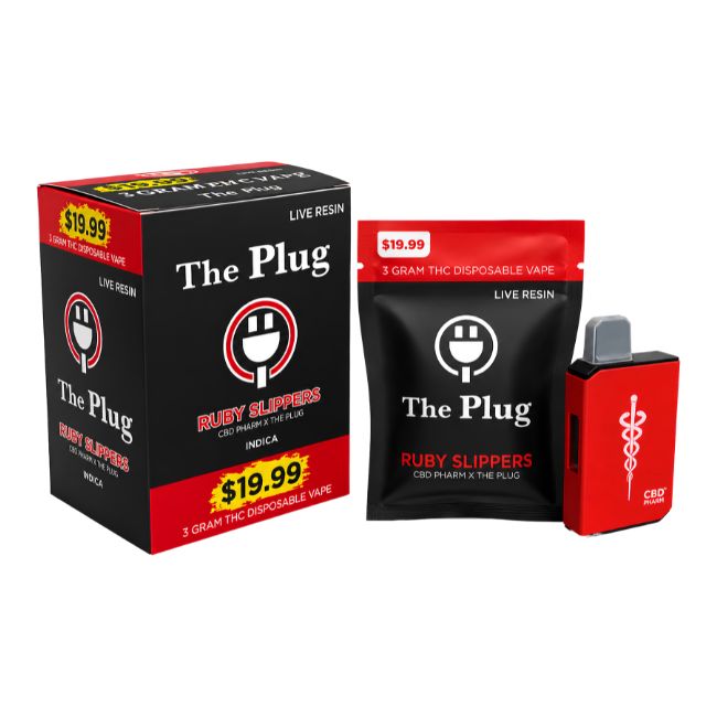 THE PLUG X CBD PHARM LIVE RESIN THC 3GM DISPO 5CT/ BOX (PRE PRICED $19.99)