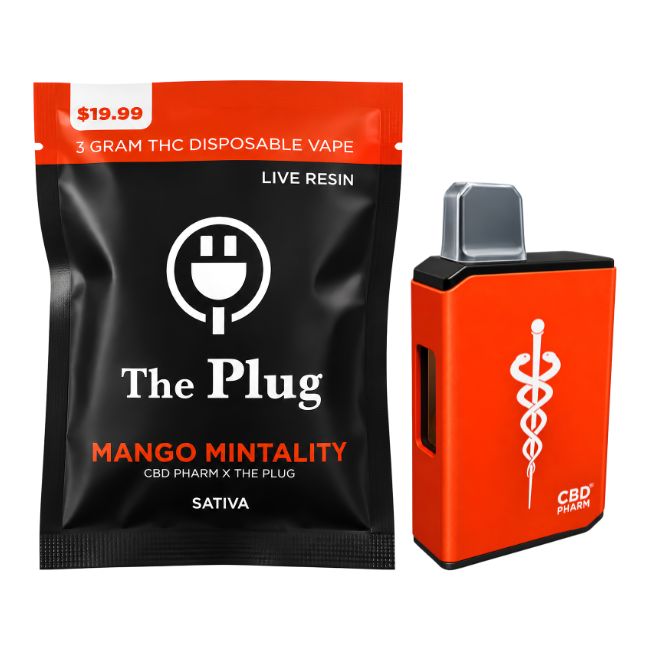 THE PLUG X CBD PHARM LIVE RESIN THC 3GM DISPO 5CT/ BOX (PRE PRICED $19.99)