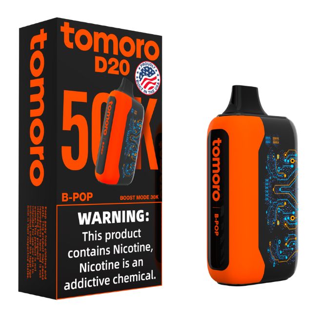 TOMORO D20 5% DISPOSABLE MADE IN USA (100ML) BOOST. MODE - 30K & STAND. MODE - 50K PUFFS 5CT/ BOX