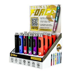 TSFORCE650BATT01 TSUNAMI FORCE DIGITAL DISPLAY 650mAH BATTERY ASSORTED COLOR 24CT/ BOX (B-1000)