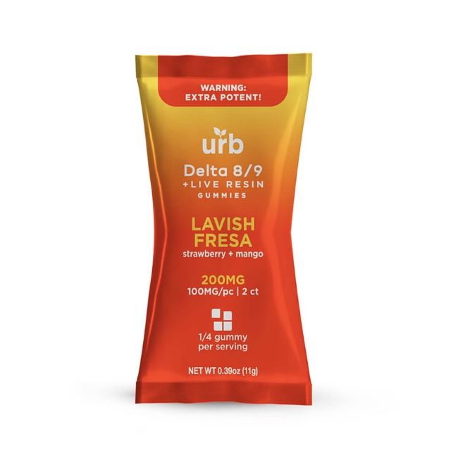 URB FLY HIGH D8/9 GETAWAY BARBADOS HIGHER STRENGHT 200MG GUMMIES 2CT 50PK/ DISPLAY