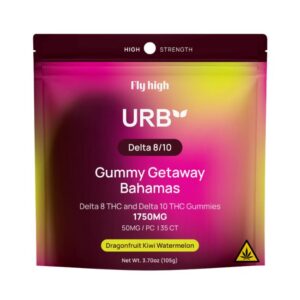 URBFHGBAHGUM6C001 URB FLY HIGH D8/D10 GETAWAY BAHAMAS HIGH STRENGHT 1750MG 35PK GUMMIES 6CT/ BOX