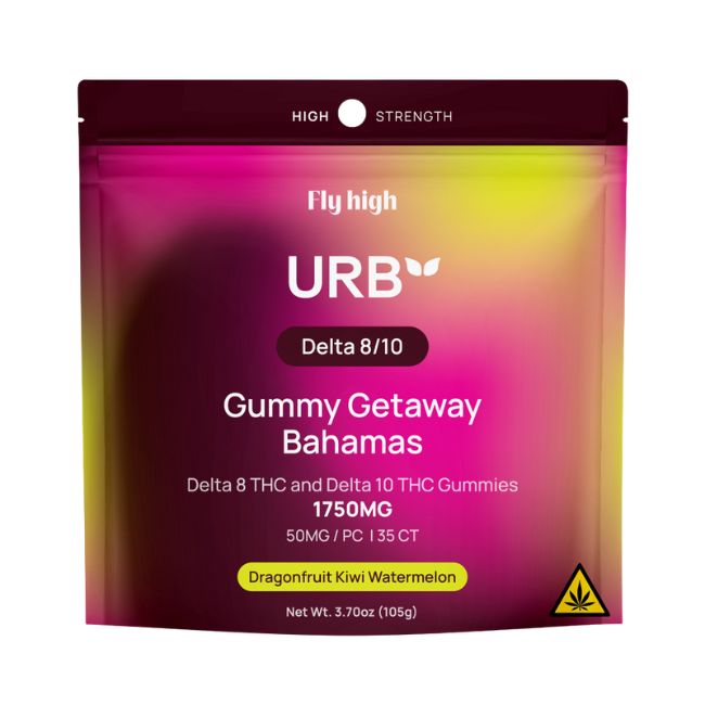 URB FLY HIGH D8/D10 GETAWAY BAHAMAS HIGH STRENGHT 1750MG 35PK GUMMIES 6CT/ BOX