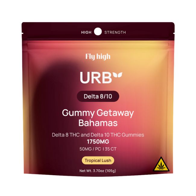 URB FLY HIGH D8/D10 GETAWAY BAHAMAS HIGH STRENGHT 1750MG 35PK GUMMIES 6CT/ BOX