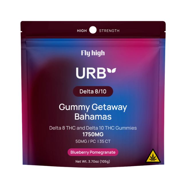 URB FLY HIGH D8/D10 GETAWAY BAHAMAS HIGH STRENGHT 1750MG 35PK GUMMIES 6CT/ BOX