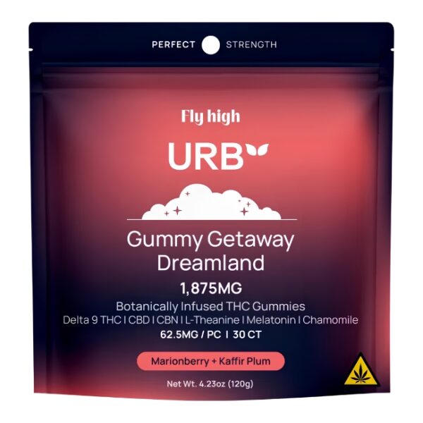 URB FLY HIGH GETAWAY DREAMLAND PERFECT STRENGHT 1875MG 30PK GUMMIES 6CT/ BOX