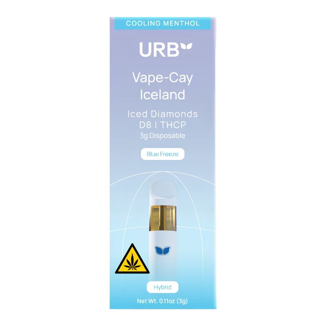 URB VAPE-CAY ICELAND THCA ICED DIAMONDS 3GM DISPO 6CT/ BOX