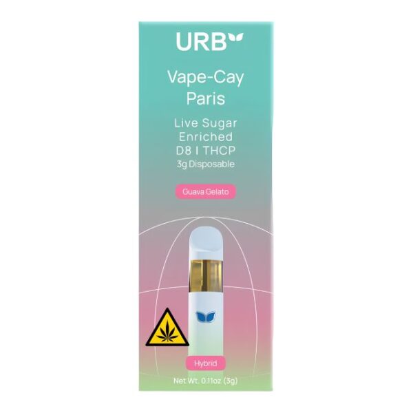 URB VAPE-CAY PARIS D8 + THCP LIVE SUGAR 3GM DISPO 6CT/ BOX
