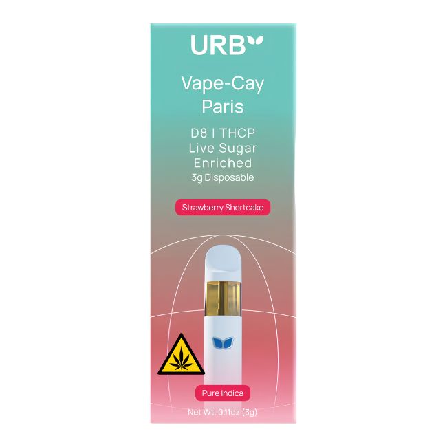 URB VAPE-CAY PARIS D8 + THCP LIVE SUGAR 3GM DISPO 6CT/ BOX
