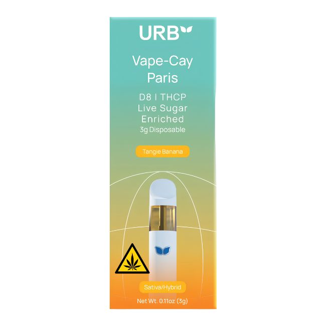 URB VAPE-CAY PARIS D8 + THCP LIVE SUGAR 3GM DISPO 6CT/ BOX